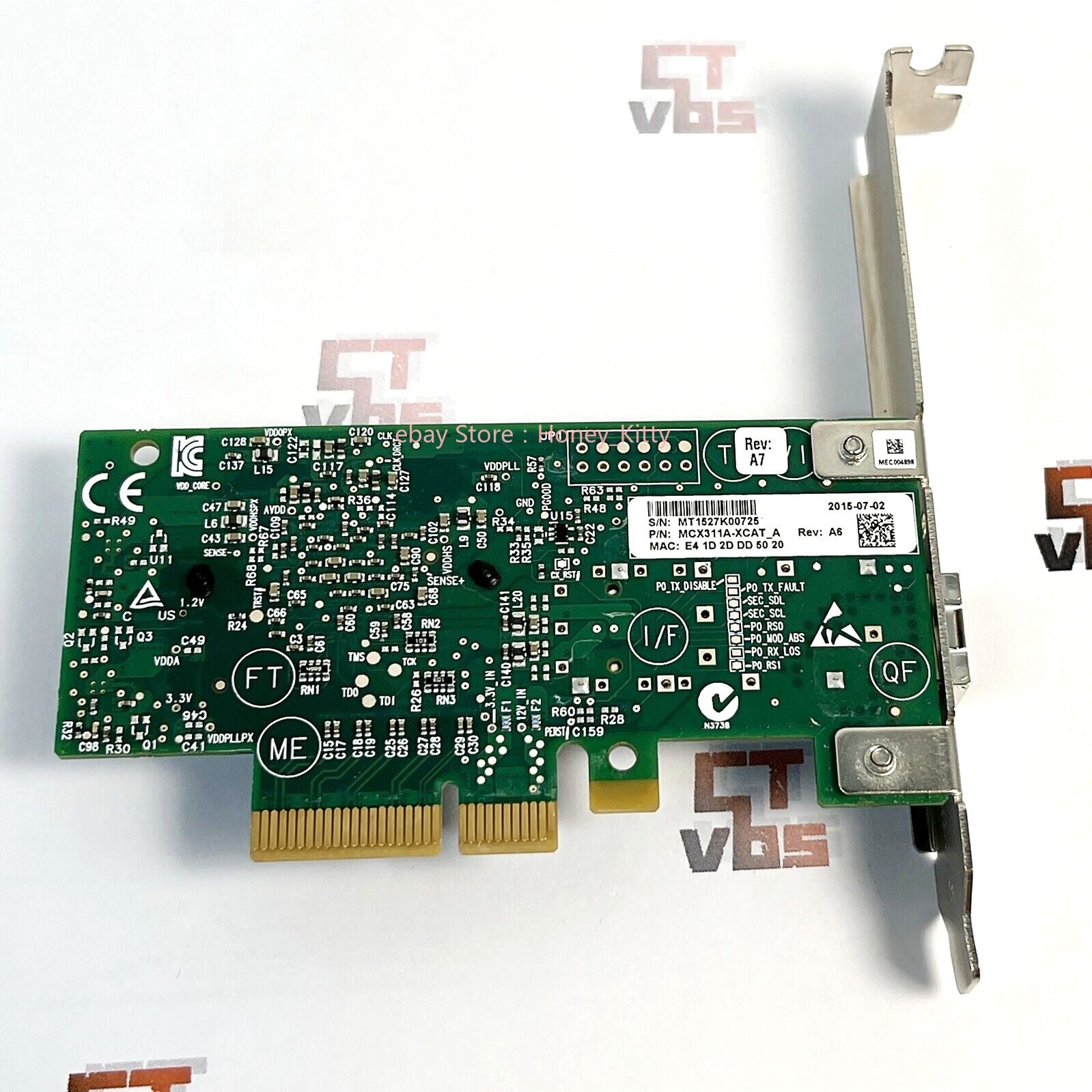 Mellanox MCX311A-XCAT ConnectX-3 EN 10G Ethernet 10GbE SFP+ PCIe NIC w/2 Bracket