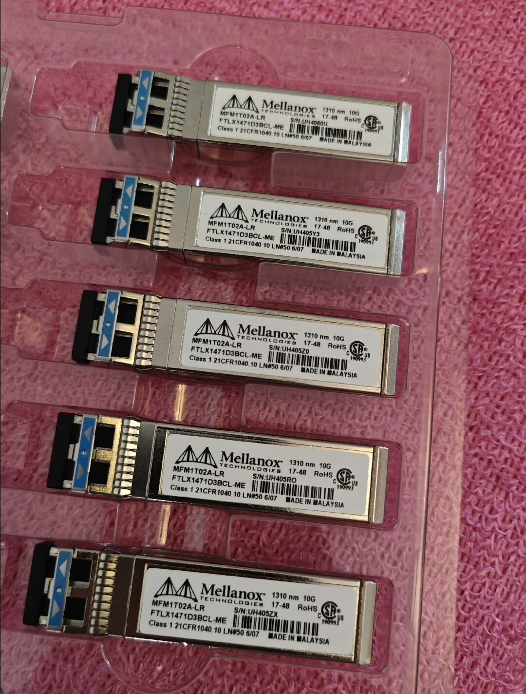 1pcs Mellanox MFM1T02A-LR FTLX1471D3BCL-ME SFP+LR 1310nm SMF 10km TRANSCEIVER