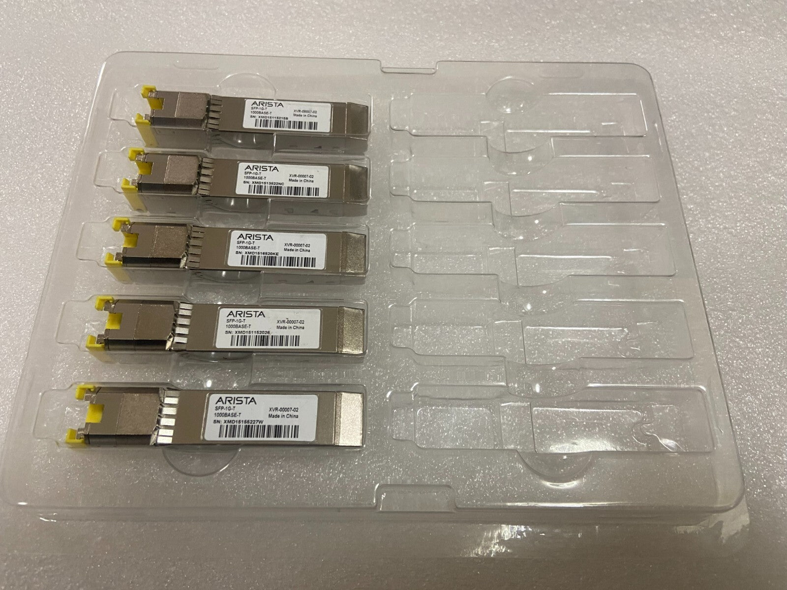 Lot von 5 Arista 1000BASE-T RJ45 SFP XVR-00007-02 für Dell Arista 08T47V SFP-1G-T