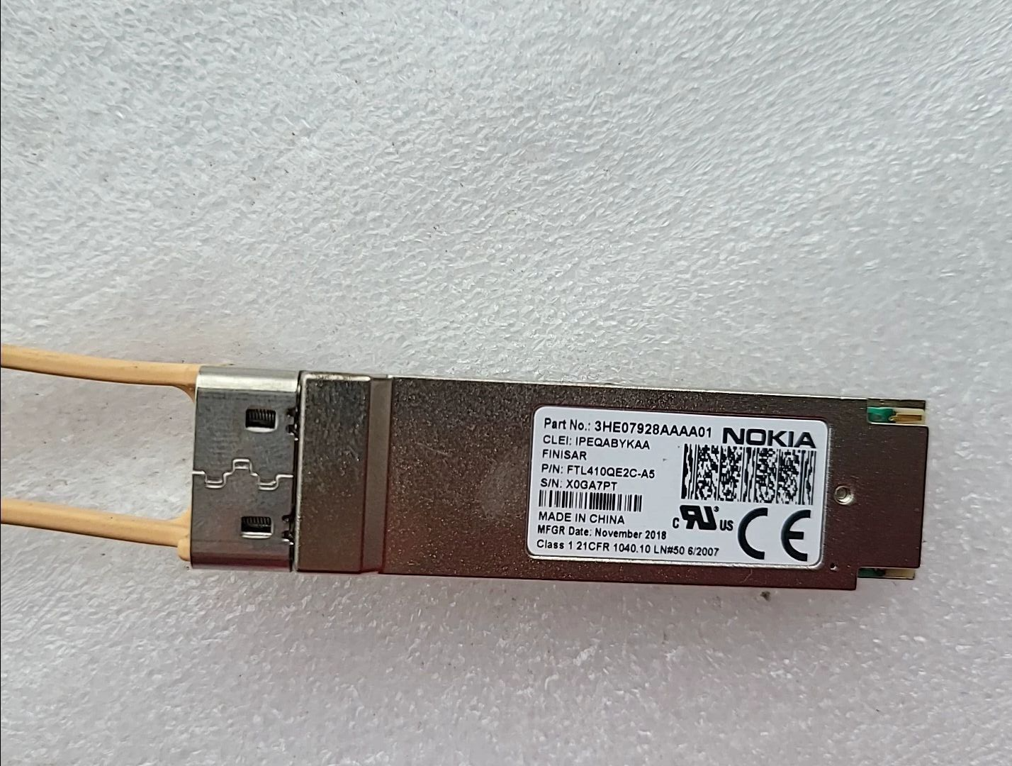 1PCS NOKIA 3HE07928AAAA01 FTL410QE2C-A5 40GBASE-SR4 QSFP+ Transceiver 3HE07928AA