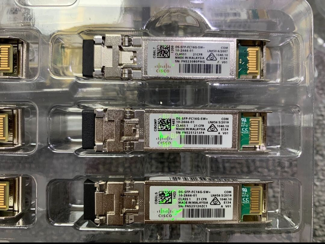 1PCS GENUINE Cisco 10-2666-01 DS-SFP-FC16G-SW= 16GB SFP+ SW 850nm MMF LC Module