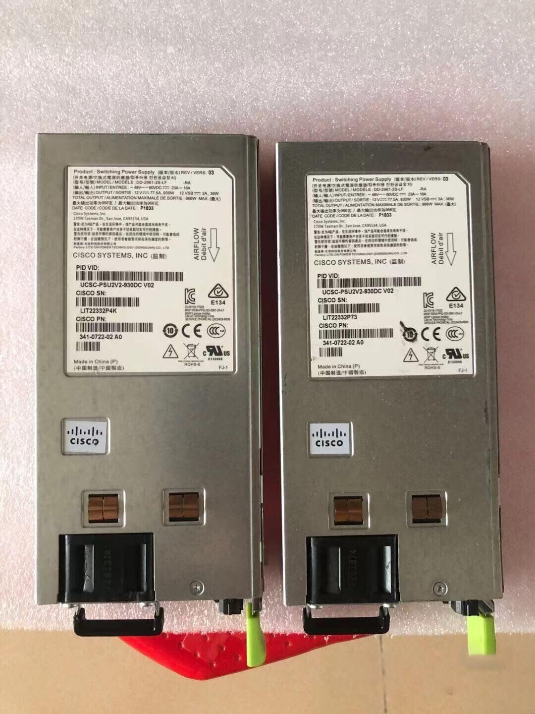 1 unidad Cisco UCSC-PSU2V2-930DC 341-0722-02 Fuente de alimentación de CC para UCS C240 2U C-Serie