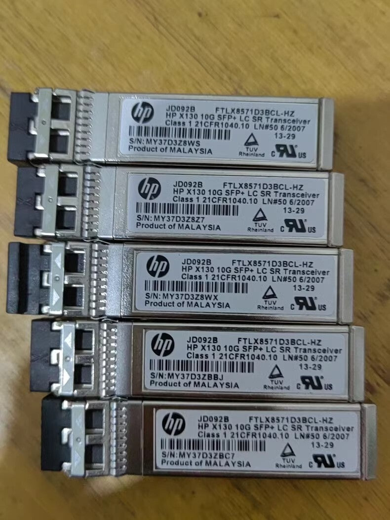2pcs JD092B HPE X130 FTLX8571D3BCL-HZ SFP+SR LC 850nm 10G Transceiver Module