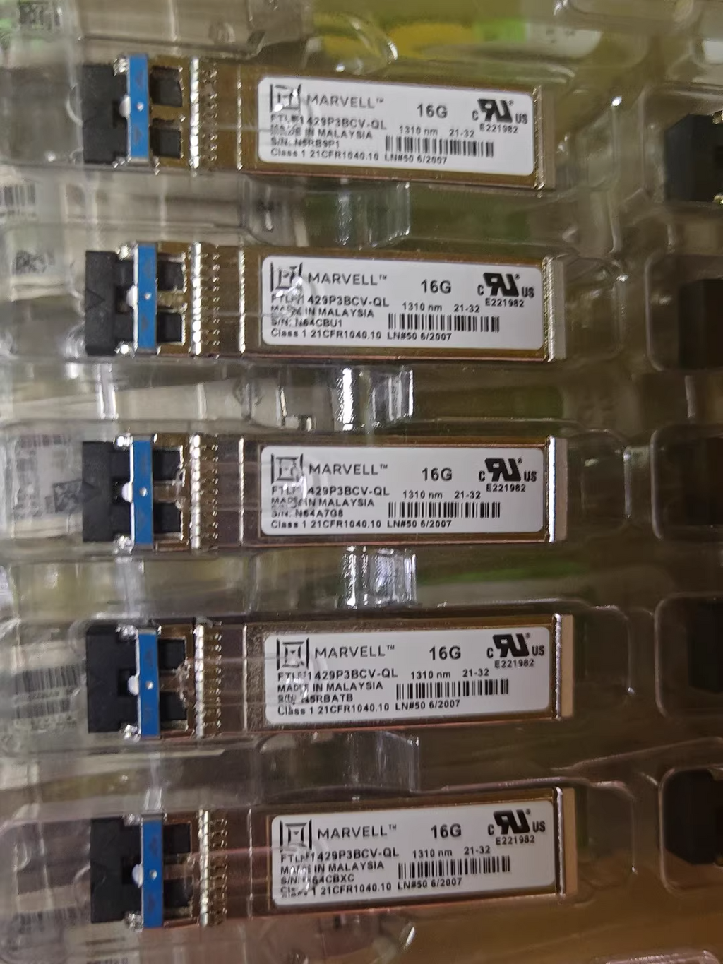 2 St. Marvell FTLF1429P3BCV-QL 16GBASE-LW Fibre Channel SFP+ 16G LC 10km Qlogic