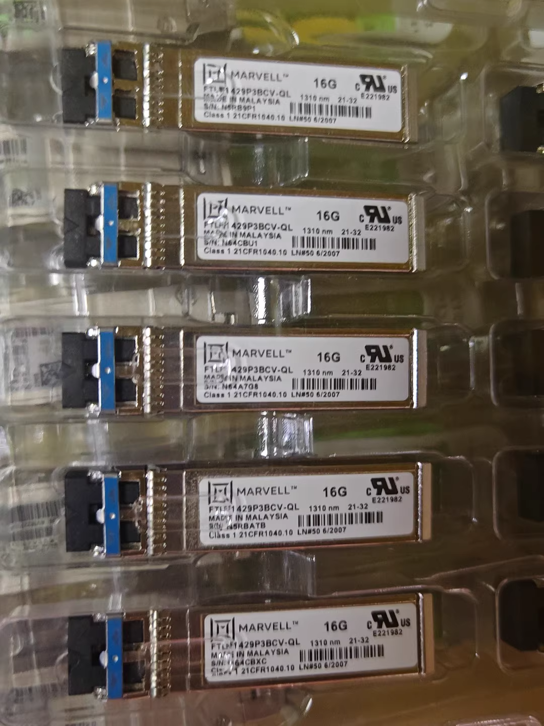 2pcs Marvell FTLF1429P3BCV-QL 16GBASE-LW Fiber Channel SFP+ 16G  LC 10km Qlogic