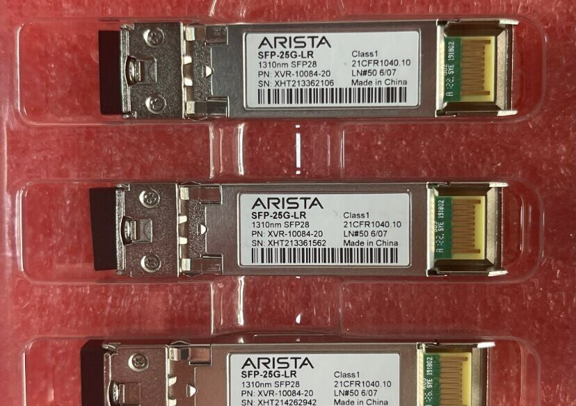 Genuine Arista XVR-10084-20 25GBASE-LR SFP-25G-LR 1310nm 10km Transceiver