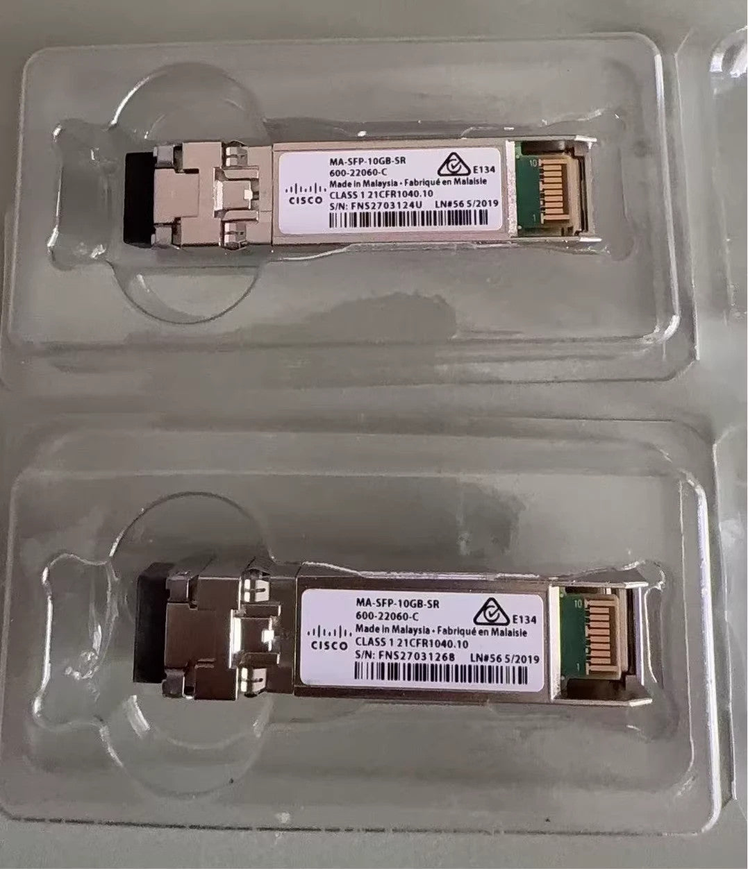 2PCS Original Cisco Meraki MA-SFP-10GB-SR 600-22060-C 10GBASE-SR SFP+SR 850nm LC