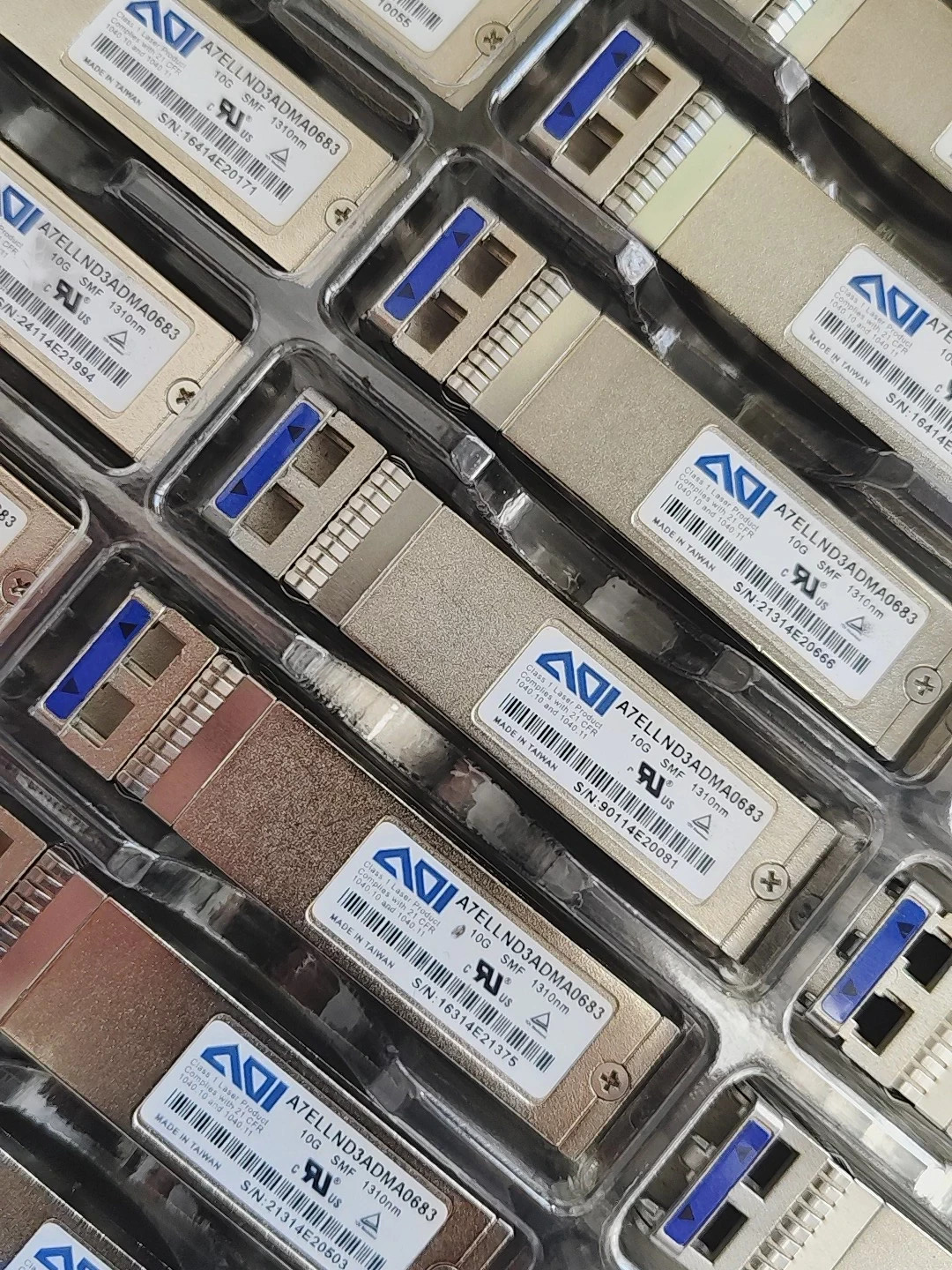 Lot of 20 | AOI A7ELLND3ADMA0683 SFP+ 10GBASE 1310nm LR LC SMF 10km Transceiver