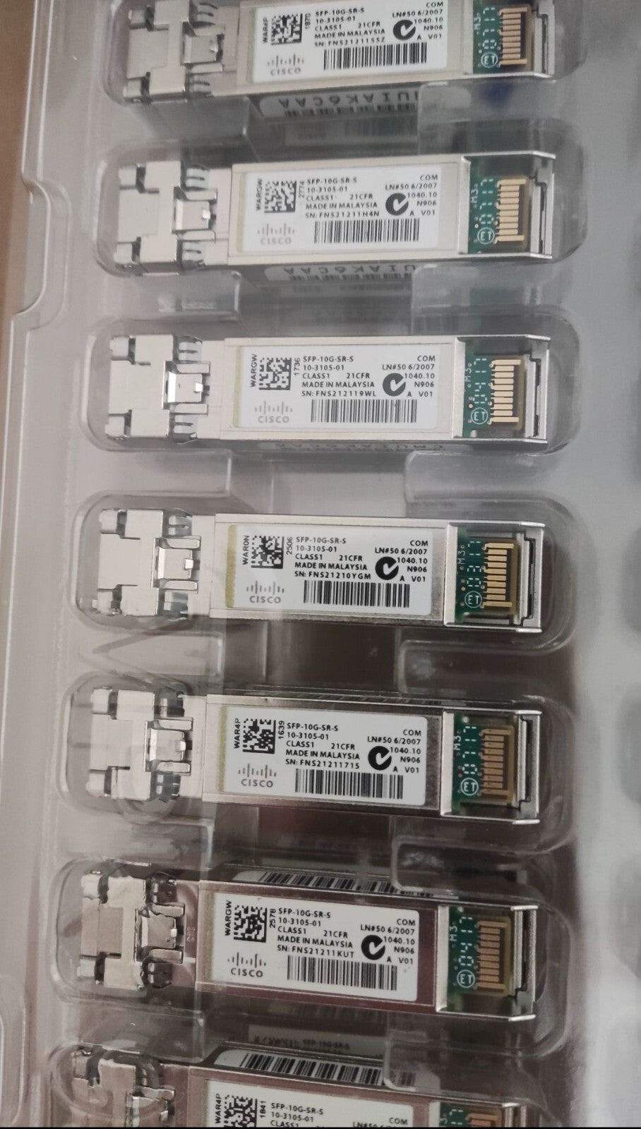 1pcs Cisco SFP-10G-SR-S 10GBASE SFP+ Original 10GBASE-SR 850nm MMF Transceiver
