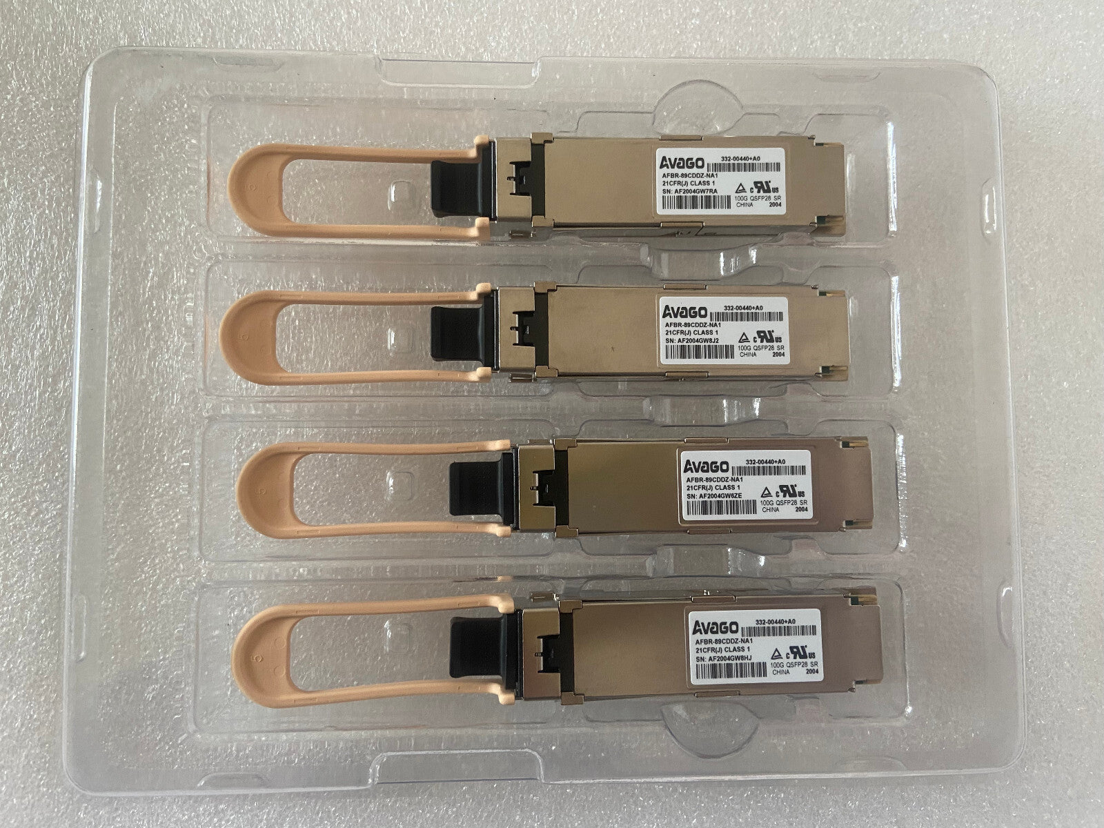 1 unidad Avago AFBR-89CDDZ-NA1 QSFP28 100GBASE-SR4 332-00440+A0 transceptor de 850nm