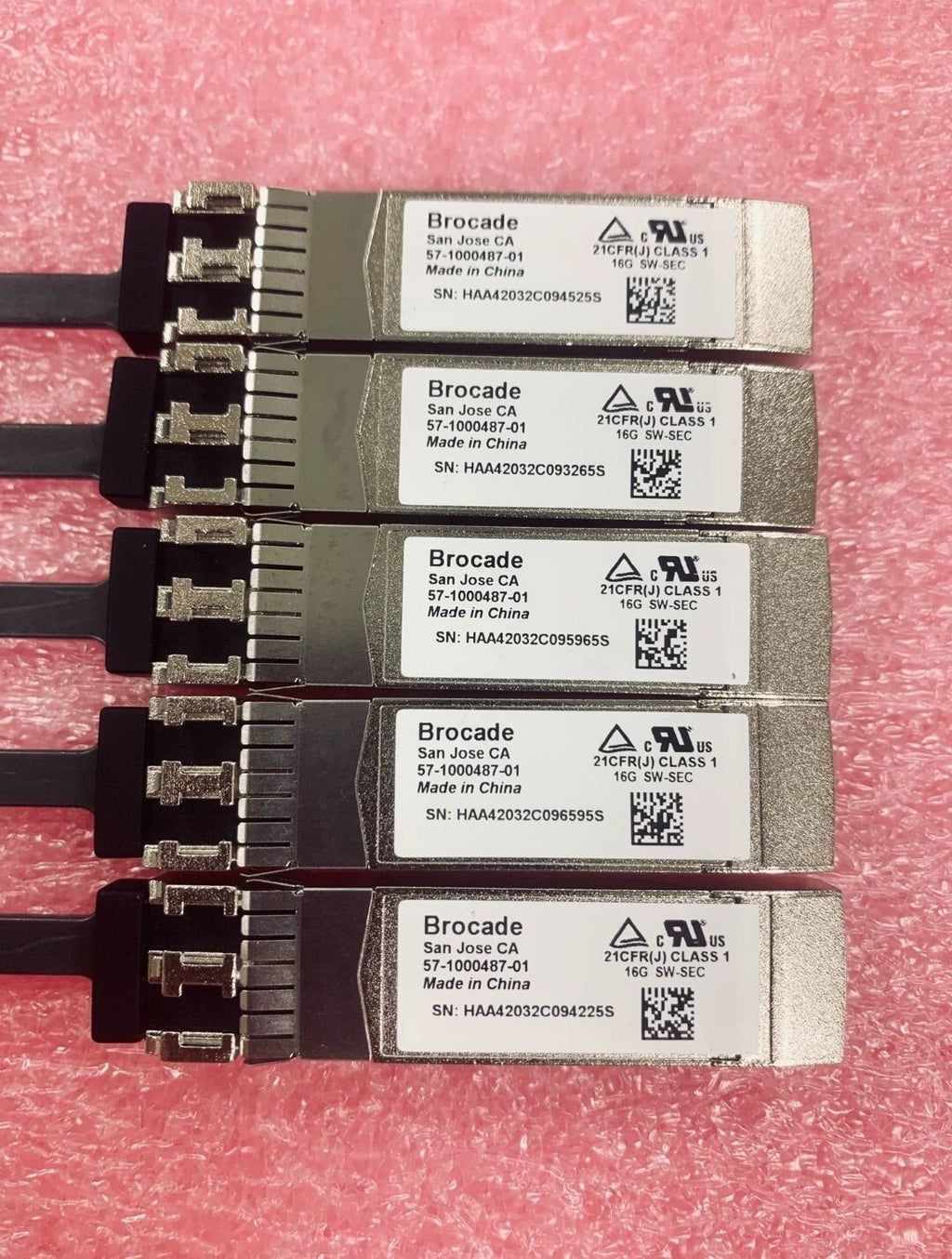 2PC Brocade XBR-000492 16Gb SWL Fibre Channel SFP+ Transceivers 57-1000487-01