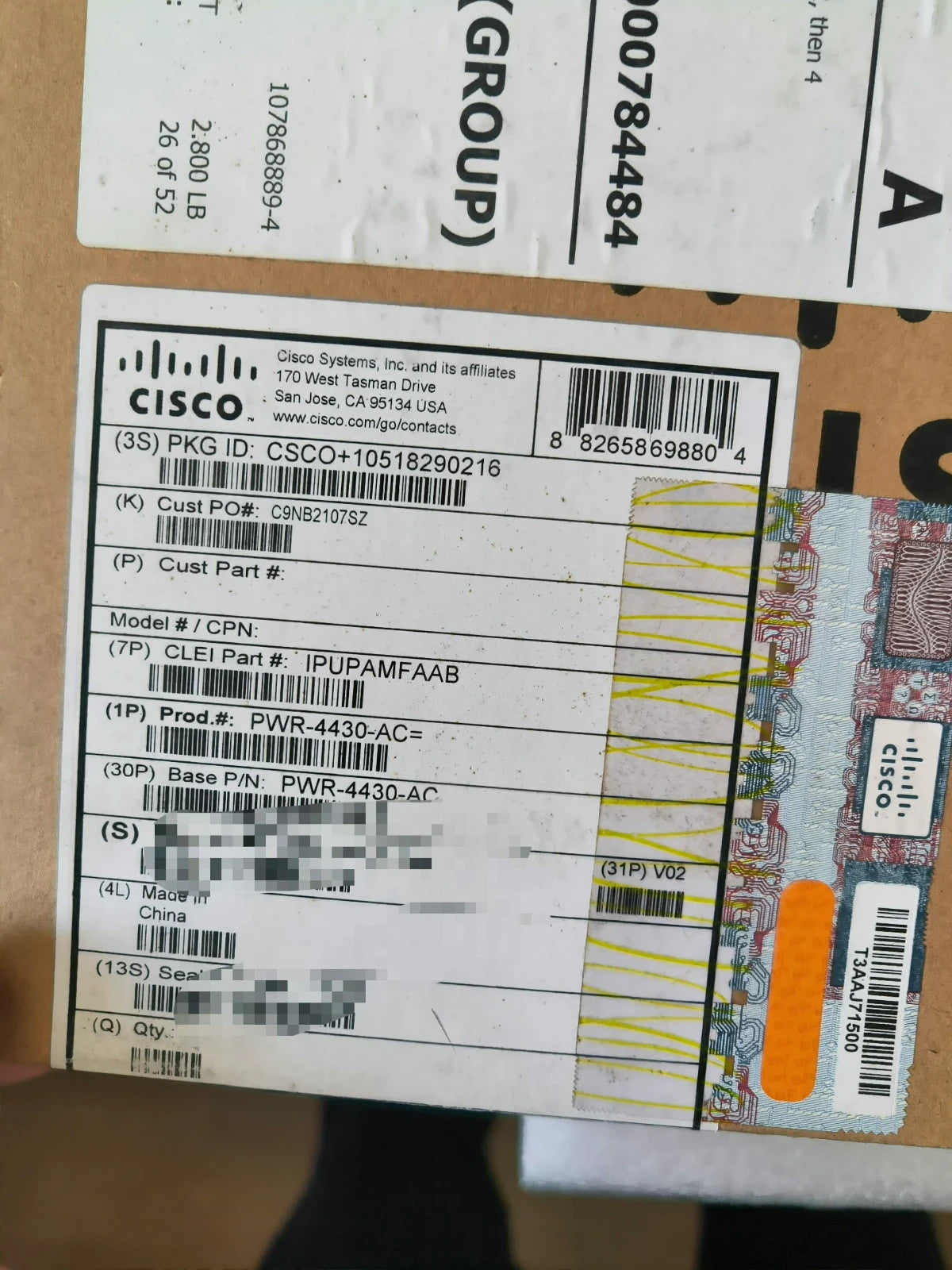 1pc New Orginal Cisco PWR-4430-AC AC Power Supply for ISR 4430 341-0653-01 Fedex
