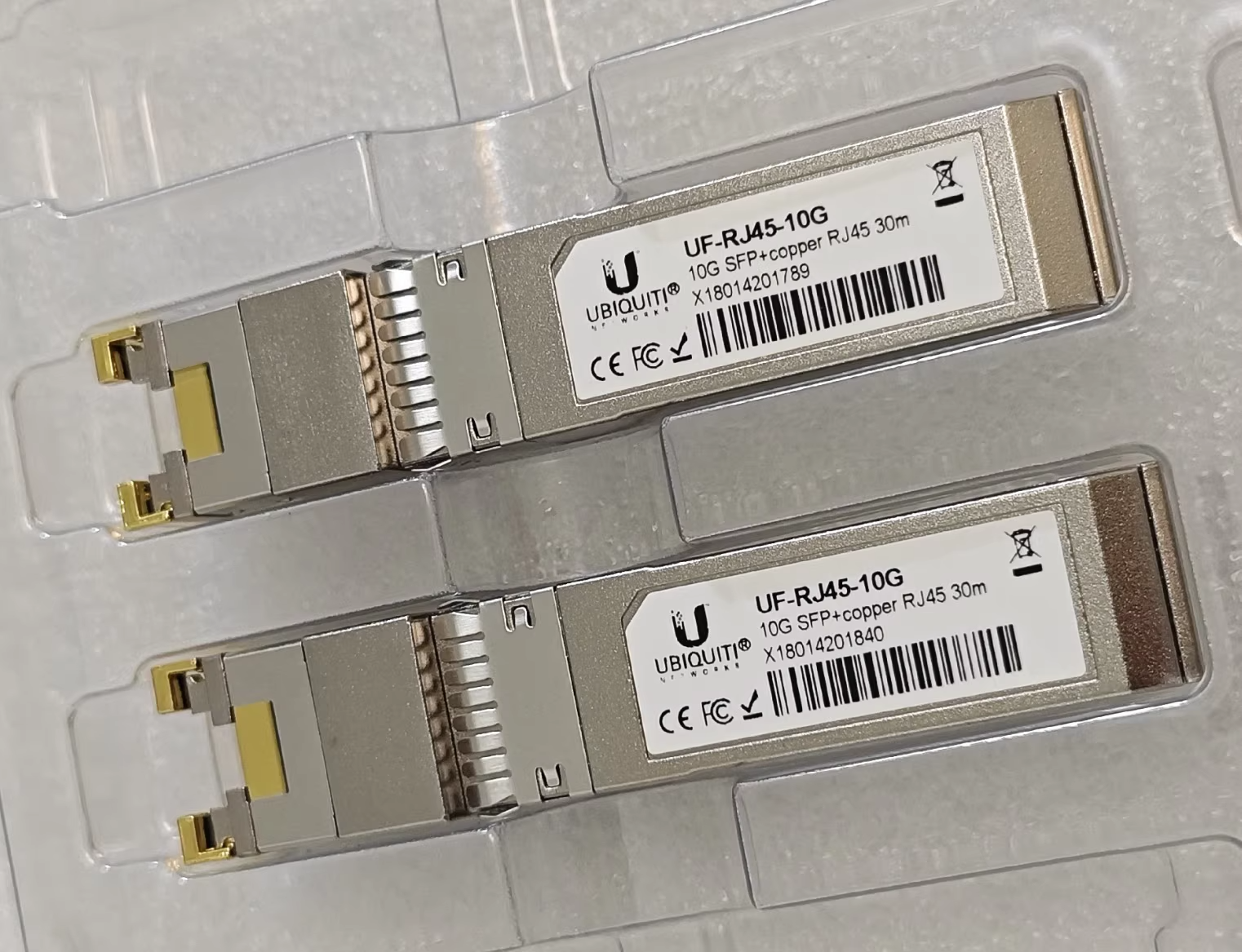 1pcs Ubiquiti UF-RJ45-10G Compatible 10G SFP+ Copper RJ-45 30m Transceiver