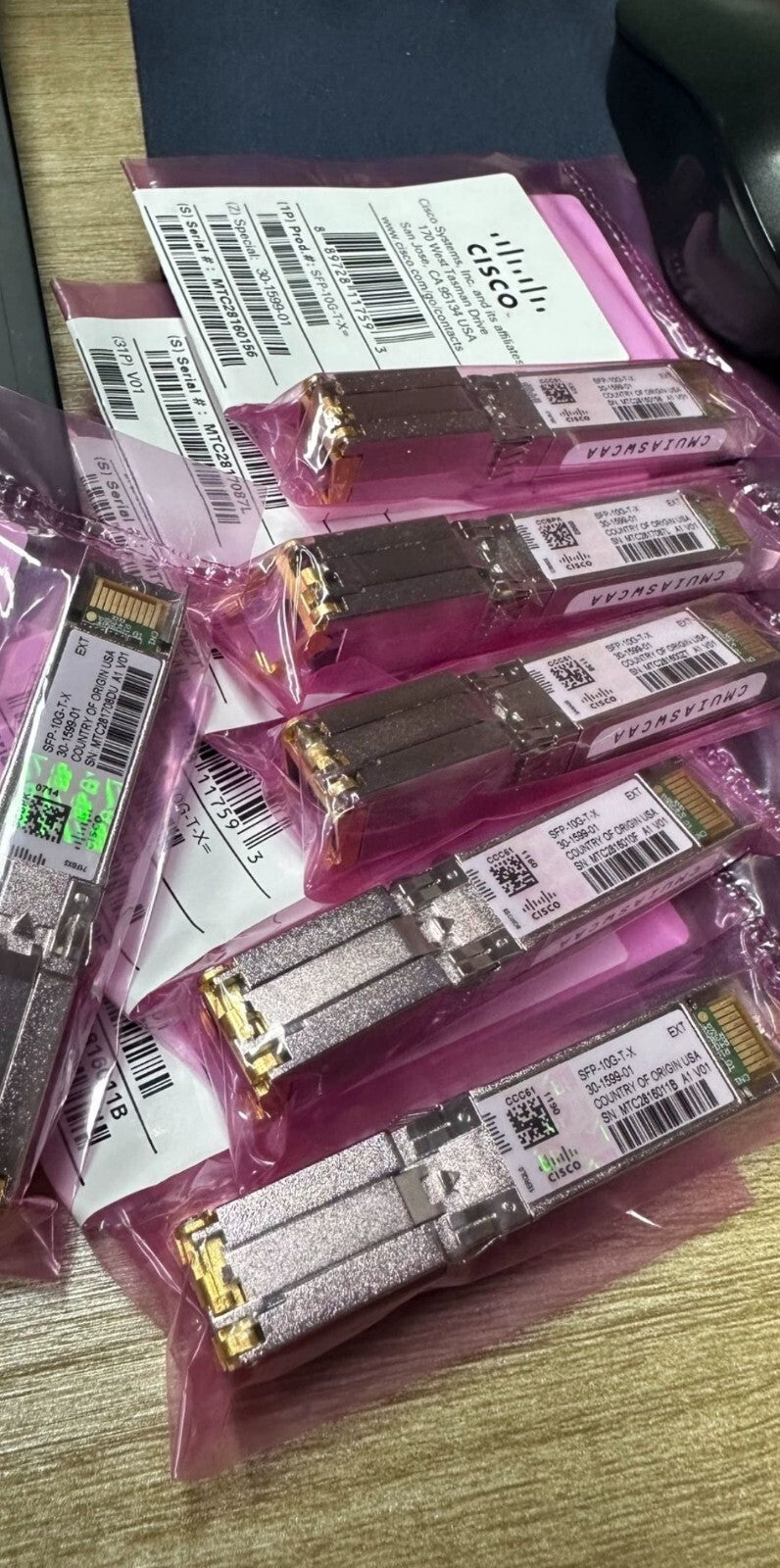 1pcs Cisco SFP-10G-T-X 10G SFP+ 10GBASE-T Copper RJ45 80m Transceiver Module