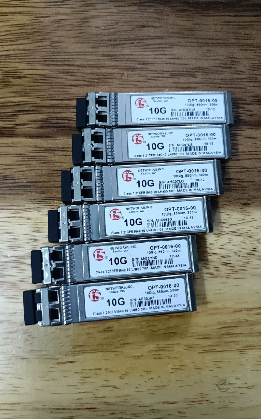 4 Stk. F5 Networks 10Gb OPT-0016-00 F5-UPG-SFP+-R 10GBASE-SR SFP+ Transceiver