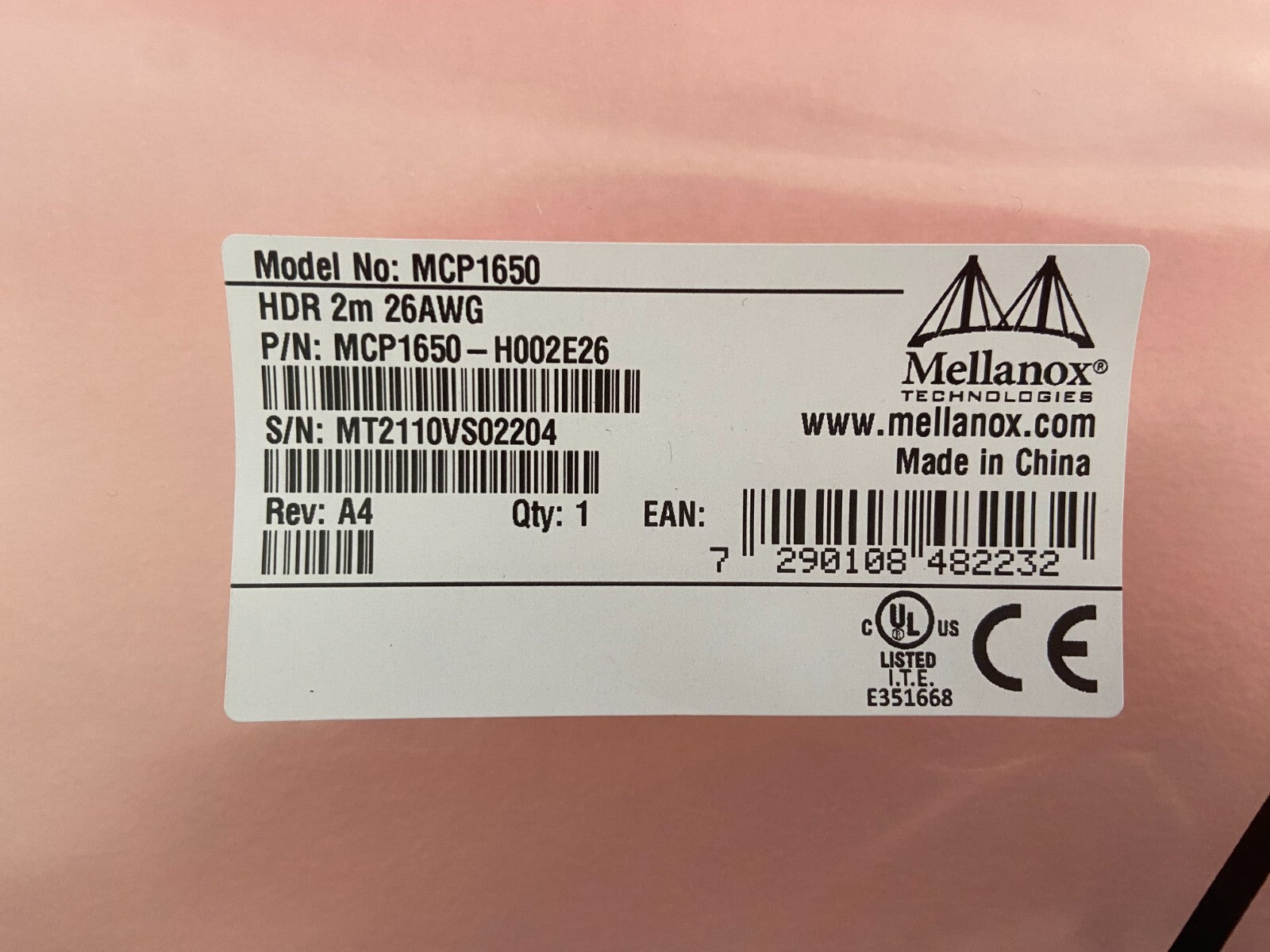 1PC New Mellanox MCP1650-H002E26 Network Cable VIA Fedex P1 FS