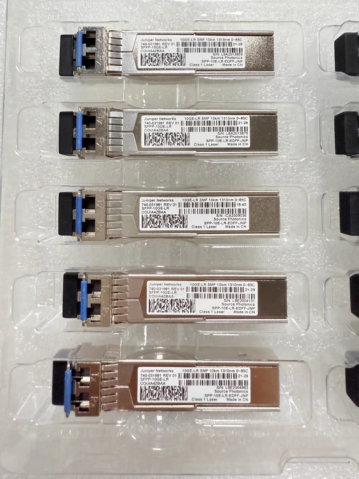 10 unidades Juniper 740-031981 SFPP-10GE-LR 10GE-LR 10KM 1310MM SFPP-10E-LR-EDFF-JNP