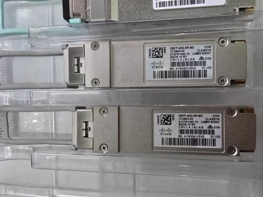 Lot of 2 Cisco 10-2945-02 QSFP-40G-SR-BD 40GBASE-SR-BiDi  Duplex MMF QSFP+