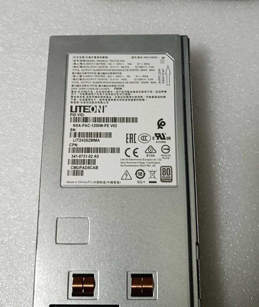 Cisco NXA-PAC-1200W-PE Fuente de alimentación 341-0731 para N9K-C92304QC Probado