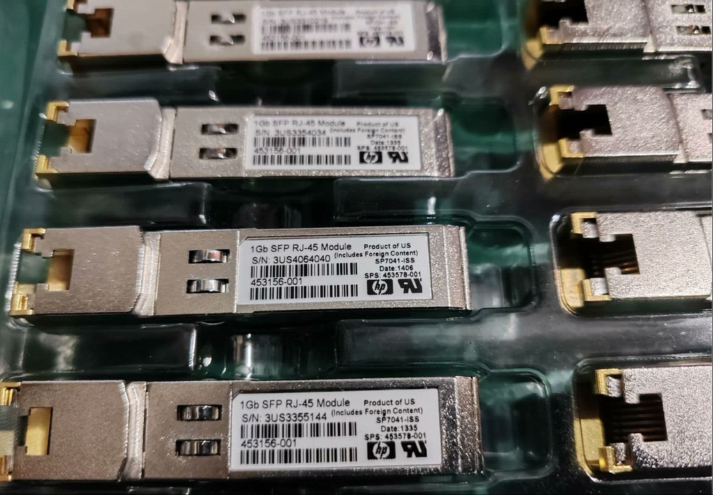10 unidades HP 1GB SFP RJ-45 Módulo 453156-001 453578-001 Transceptor SP7041-ISS