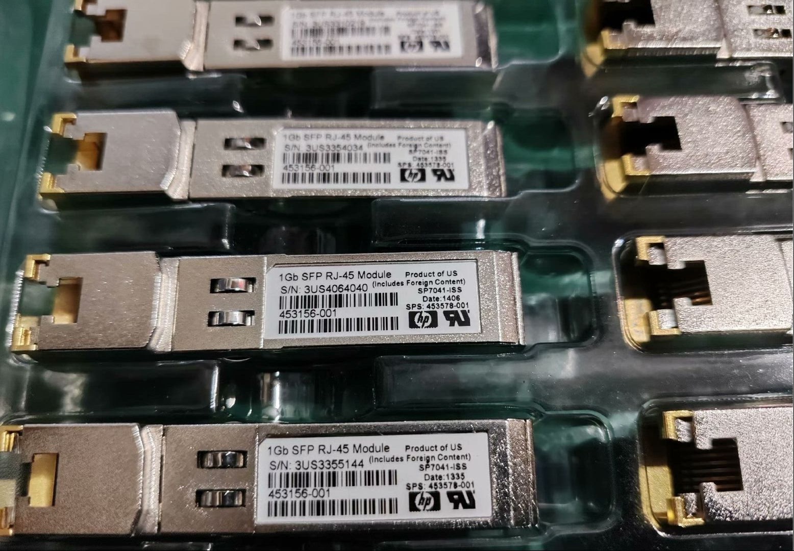 10 unidades HP 1GB SFP RJ-45 Módulo 453156-001 453578-001 Transceptor SP7041-ISS