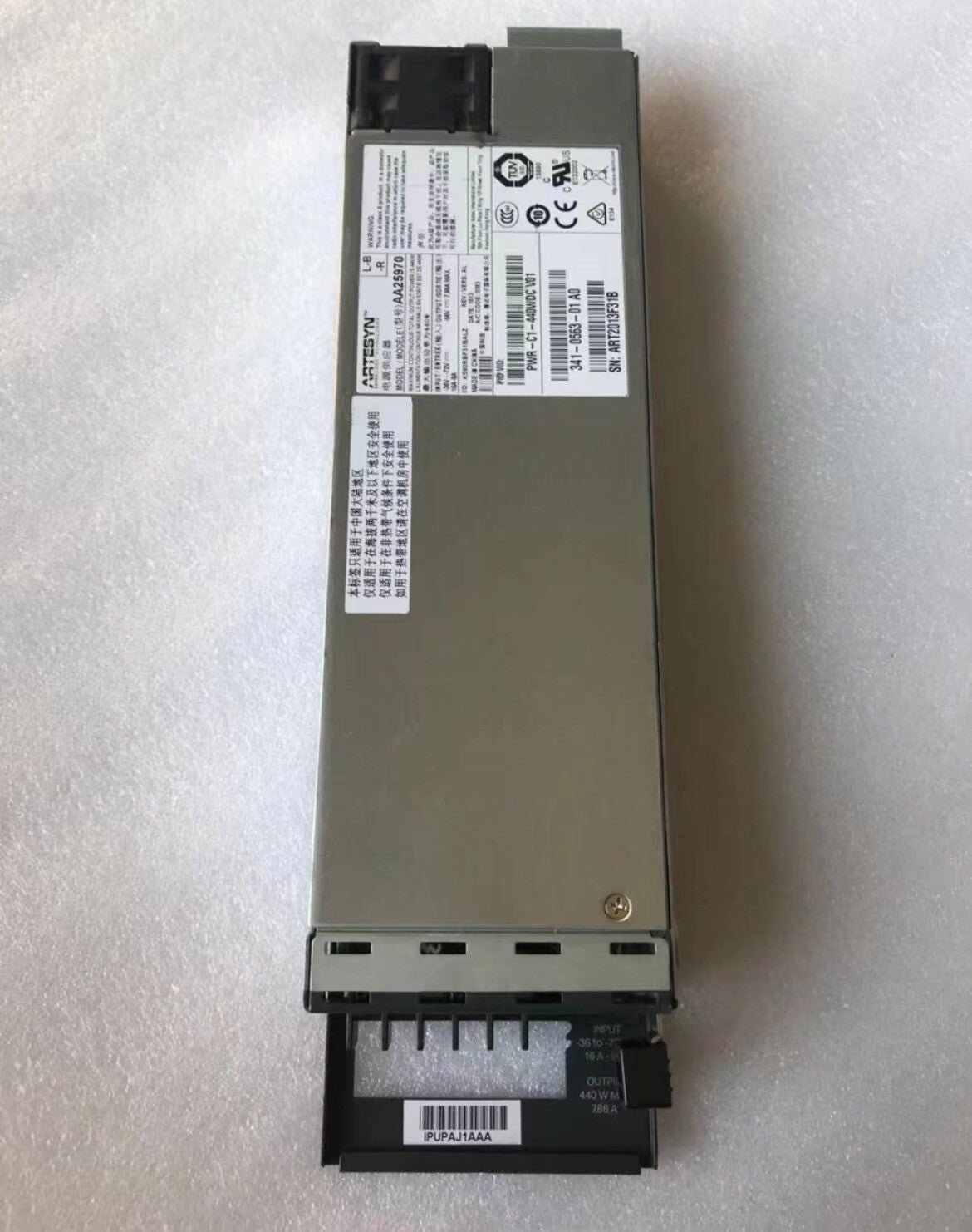 1x fuente de alimentación de CC Cisco PWR-C1-440WDC de 440 W usada para Catalyst C9300 | Fedex P1
