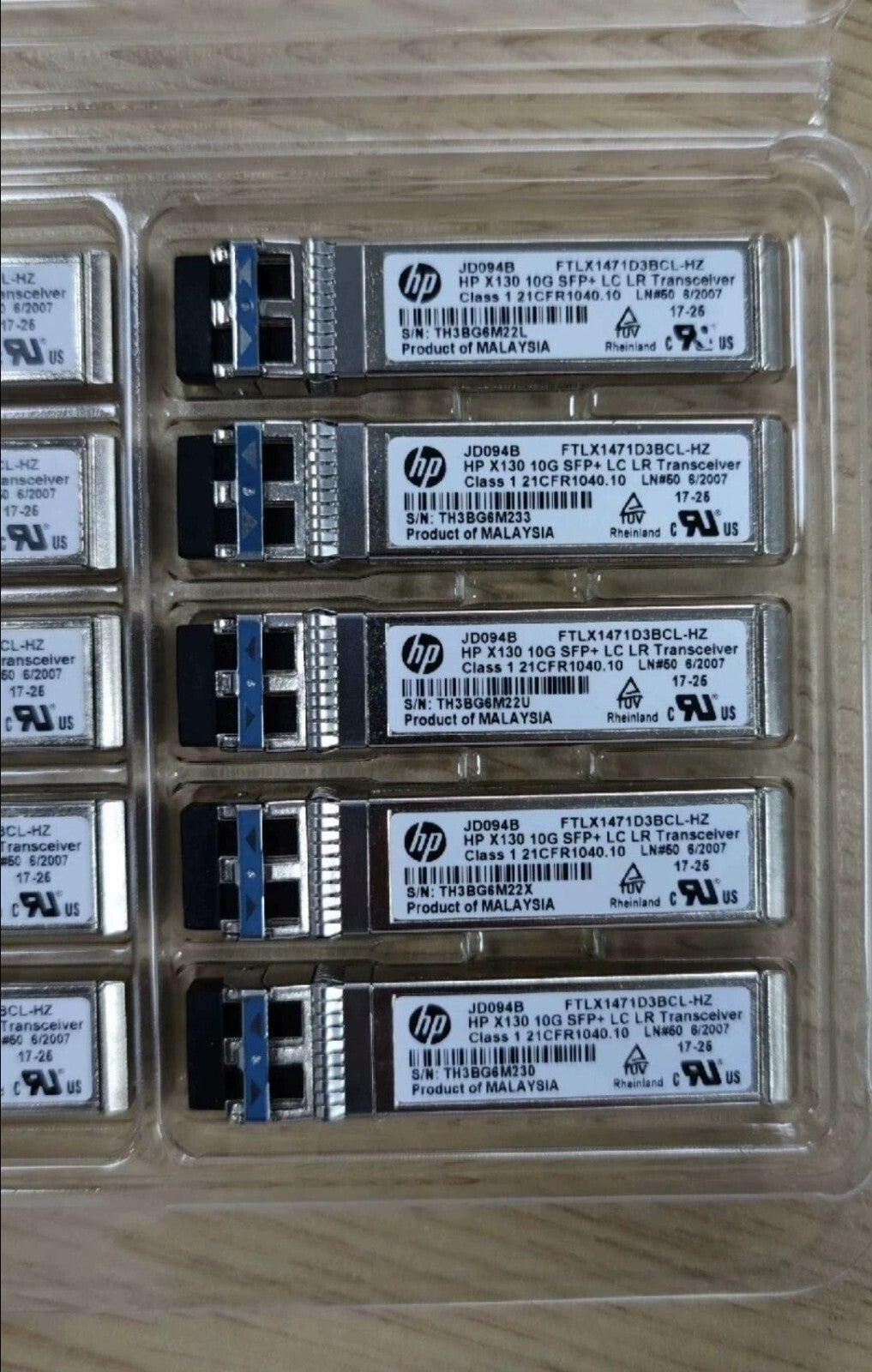 2pcs HP JD094B X130 10G SFP+ LC LR 1310nm 10km SMF FTLX1471D3BCL-HZ Transceiver