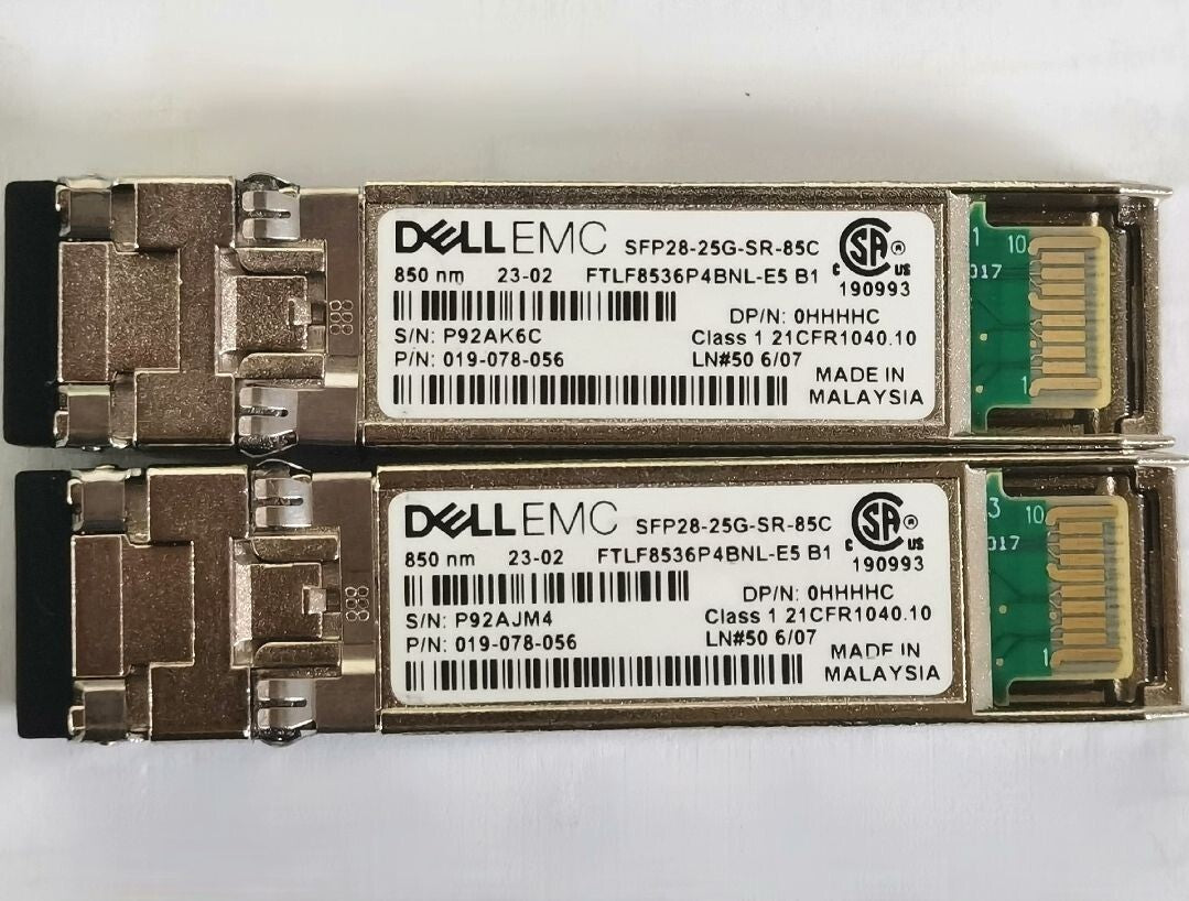 1pcs DELL FTLF8536P4BNL-E5 SFP 25G SFP28-25G-SR-85C Optical Transceiver 0HHHHC