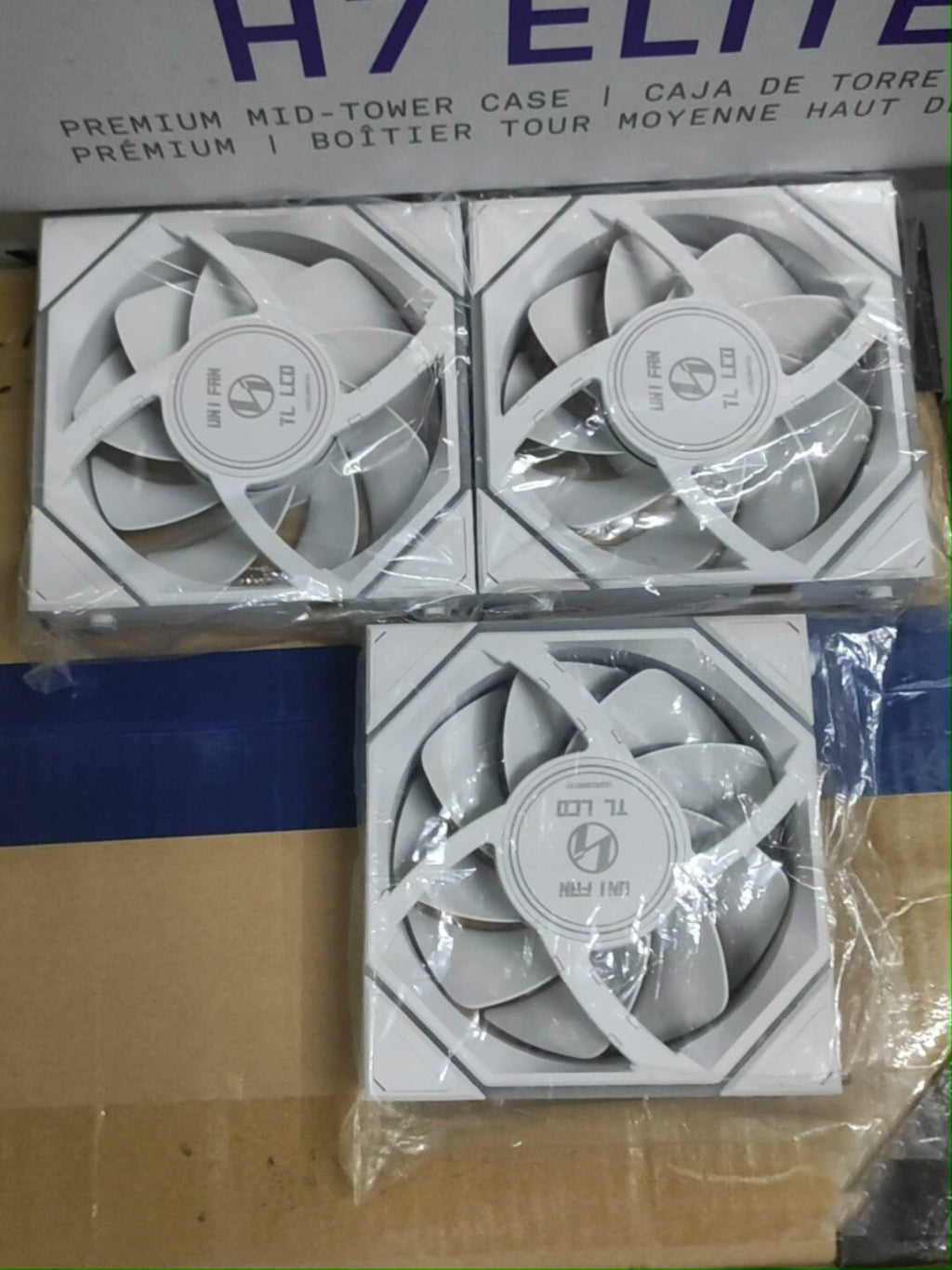 PAQUETE DE 3 Para LIAN LI UNI FAN TL LCD 120MM RGB - VENTILADOR BLANCO CON un cable