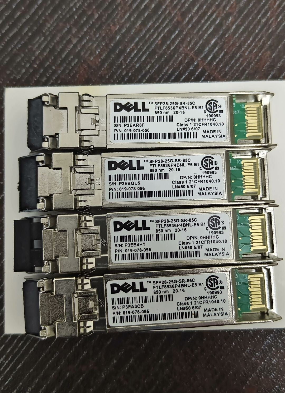 1pcs DELL FTLF8536P4BNL-E5 SFP 25G SFP28-25G-SR-85C Optical Transceiver 0HHHHC