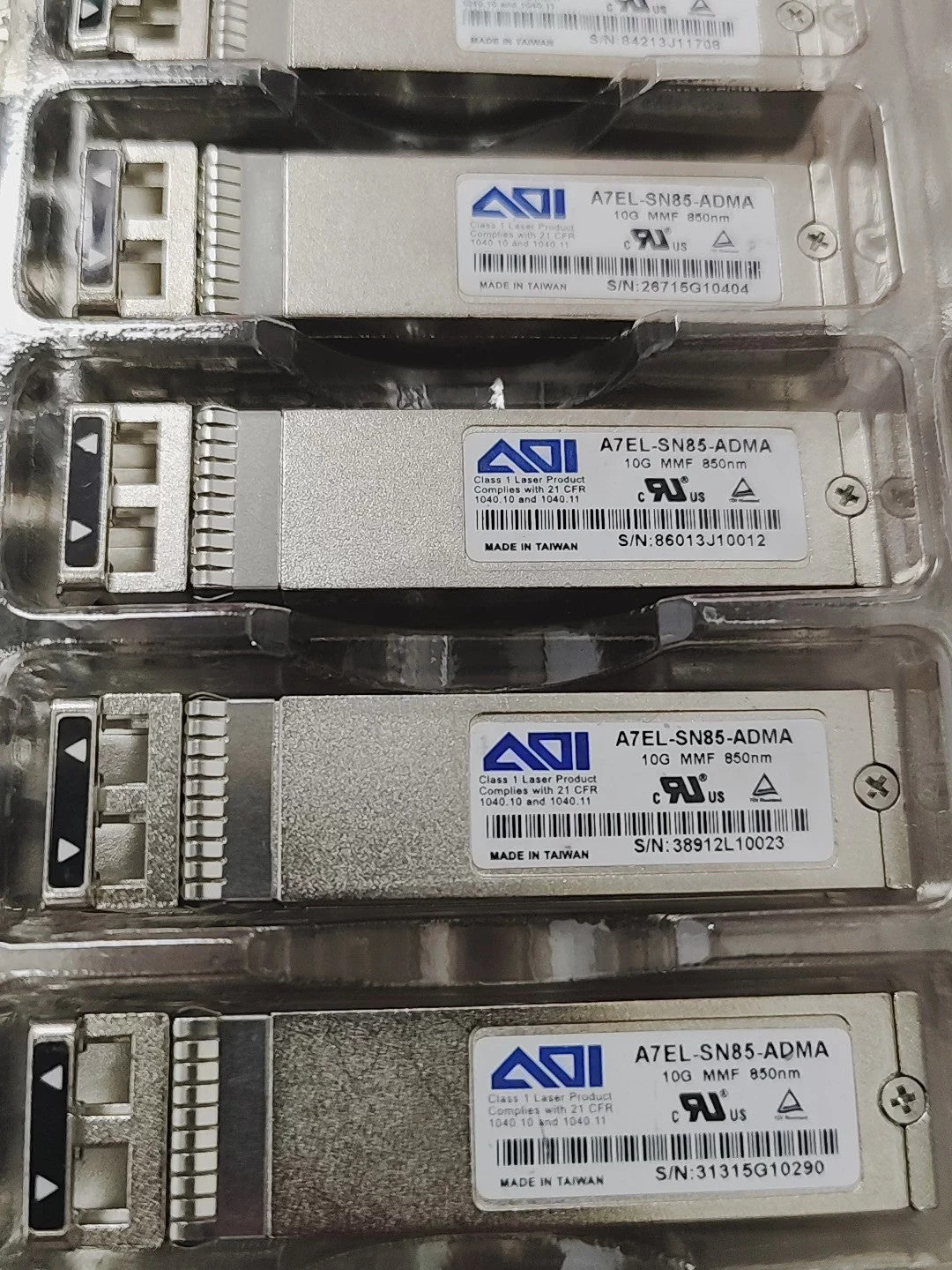 Lot of 100 AOI 10GB SFP+ A7EL-SN85-ADMA 300M 850NM SR Dual LC Transceiver