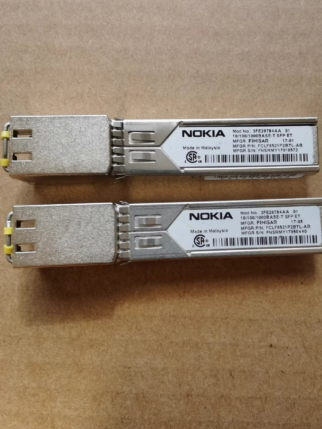 2Pcs Nokia 3FE28784AA MREV 01 SFP 10/100/1000Base-T VAI2AAYDAA Transceiver