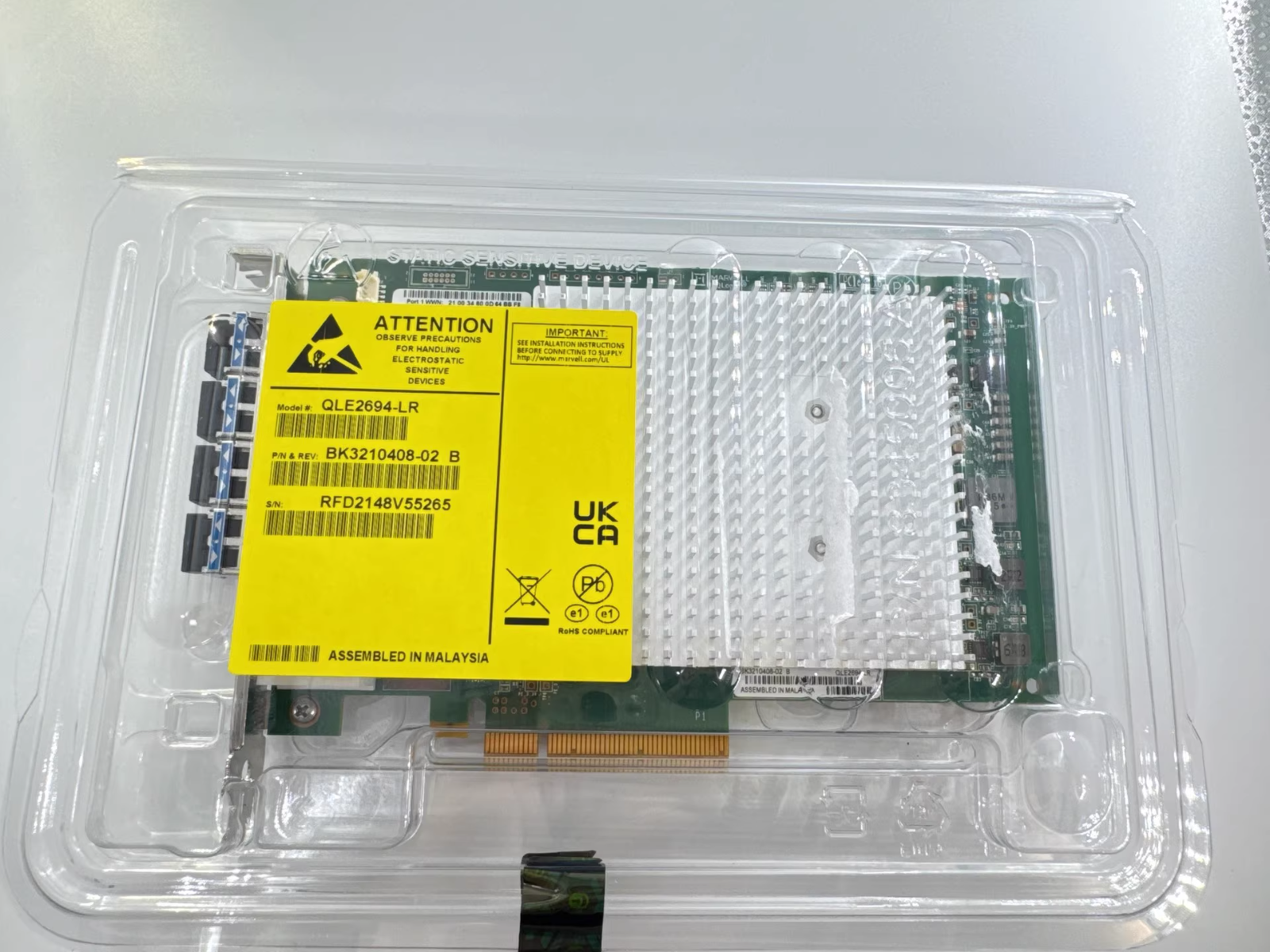 Adaptadores de canal de fibra Marvell QLOGIC QLE2694-LR de cuatro puertos Enhanced Gen (16GFC)
