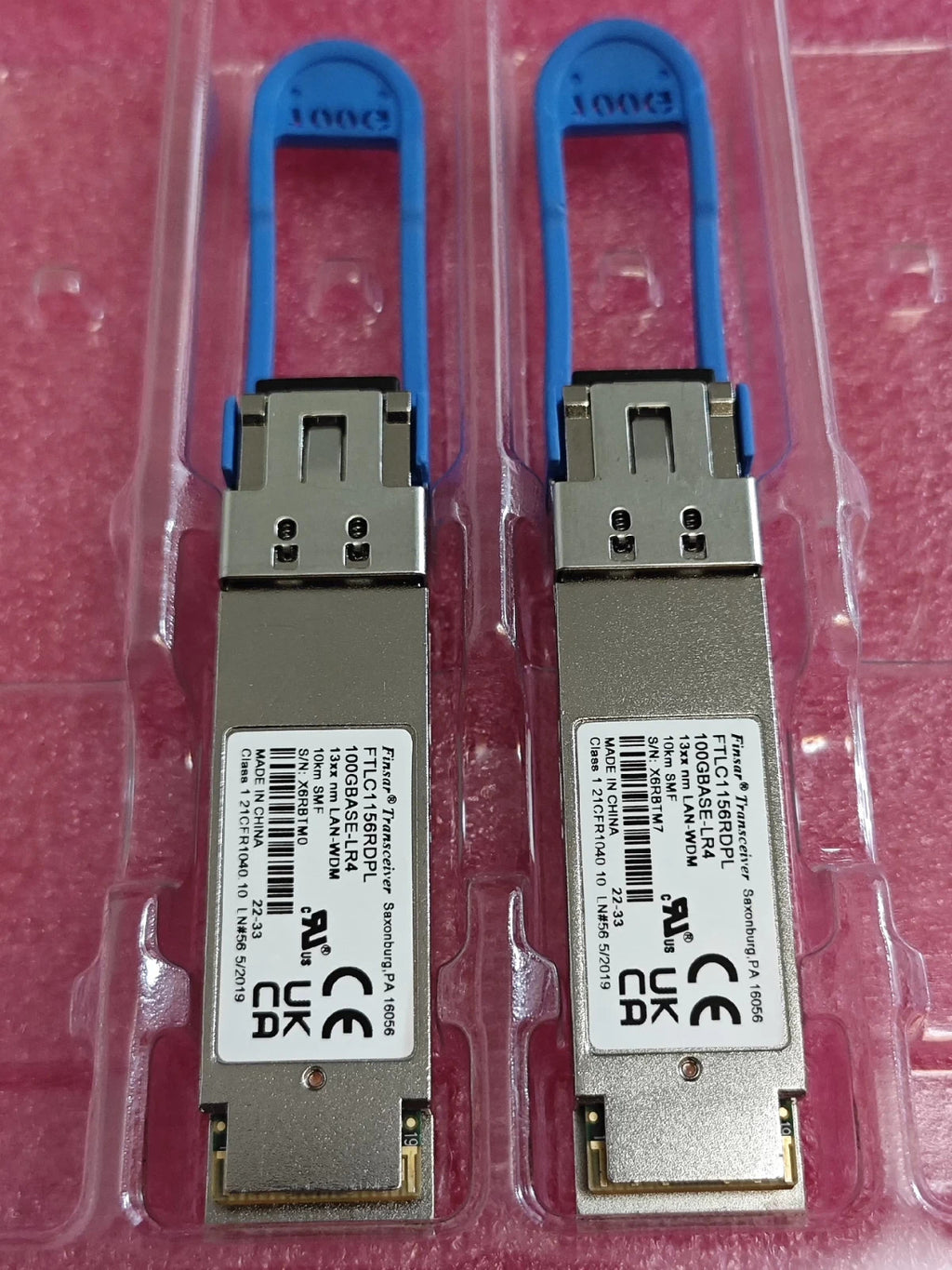 1 transceptor óptico Finisar FTLC1156RDPL 100GBASE-LR4 QSFP28 LR4 de 10 km