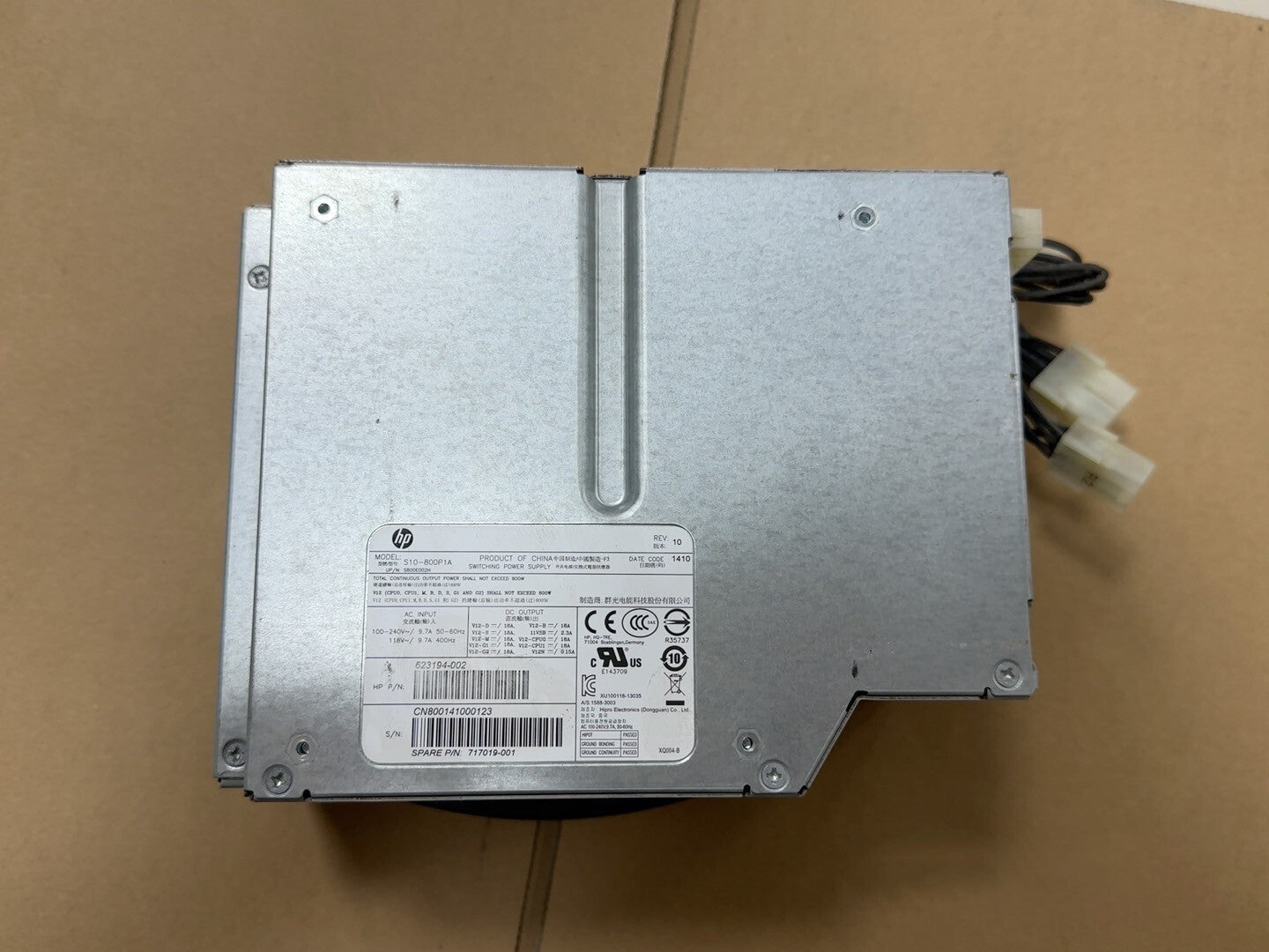 Fuente de alimentación HP Z620 S10-800P1A 800w 623194-002 Probada
