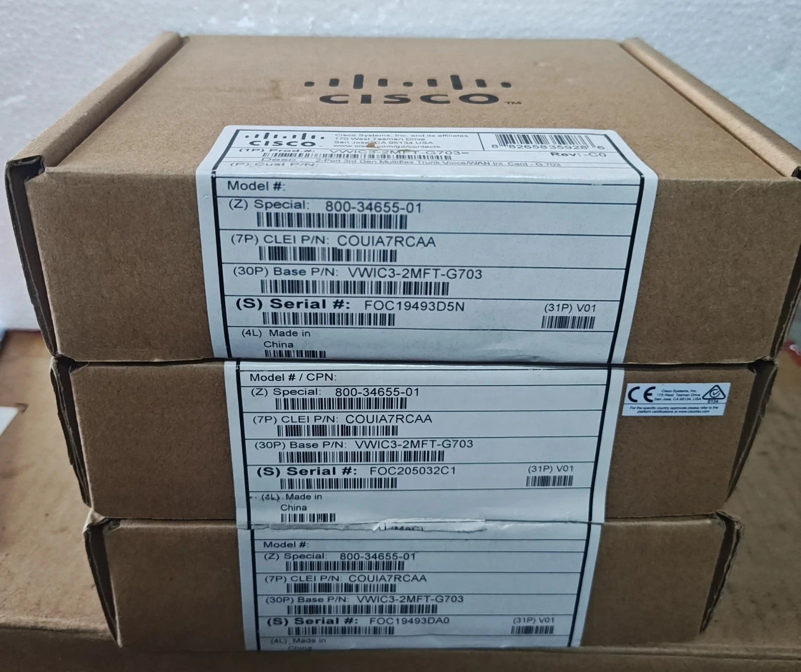 1 unidad Tarjeta de Interfaz WAN de Voz Cisco VWIC3-2MFT-G703 original nueva