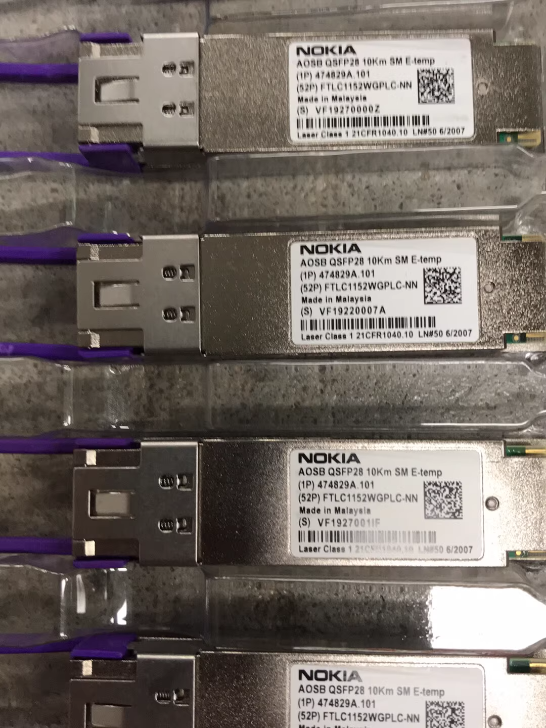 Nokia 474829A.101 AOSB QSFP28 10Km SM E-temp FTLC1155WGPLC-NN 100G Module 1pcs