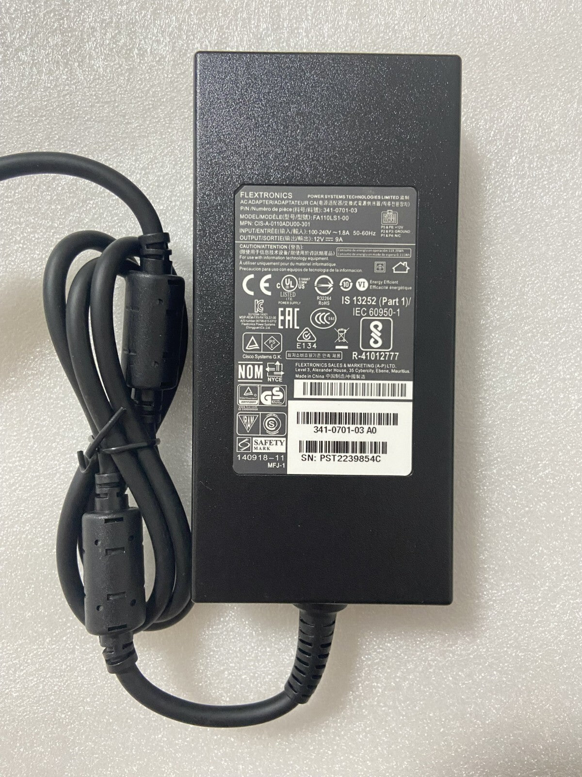 Nuevo adaptador de fuente de alimentación Cisco PWR-4320-AC 341-0701-03 para ISR4321 FA110LS1-00