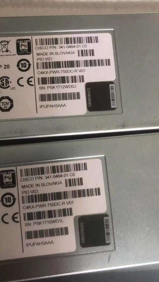 Cisco C4KX-PWR-750DC-R Fuente de alimentación de CC para switches Cisco Catalyst 4500 Series, probada