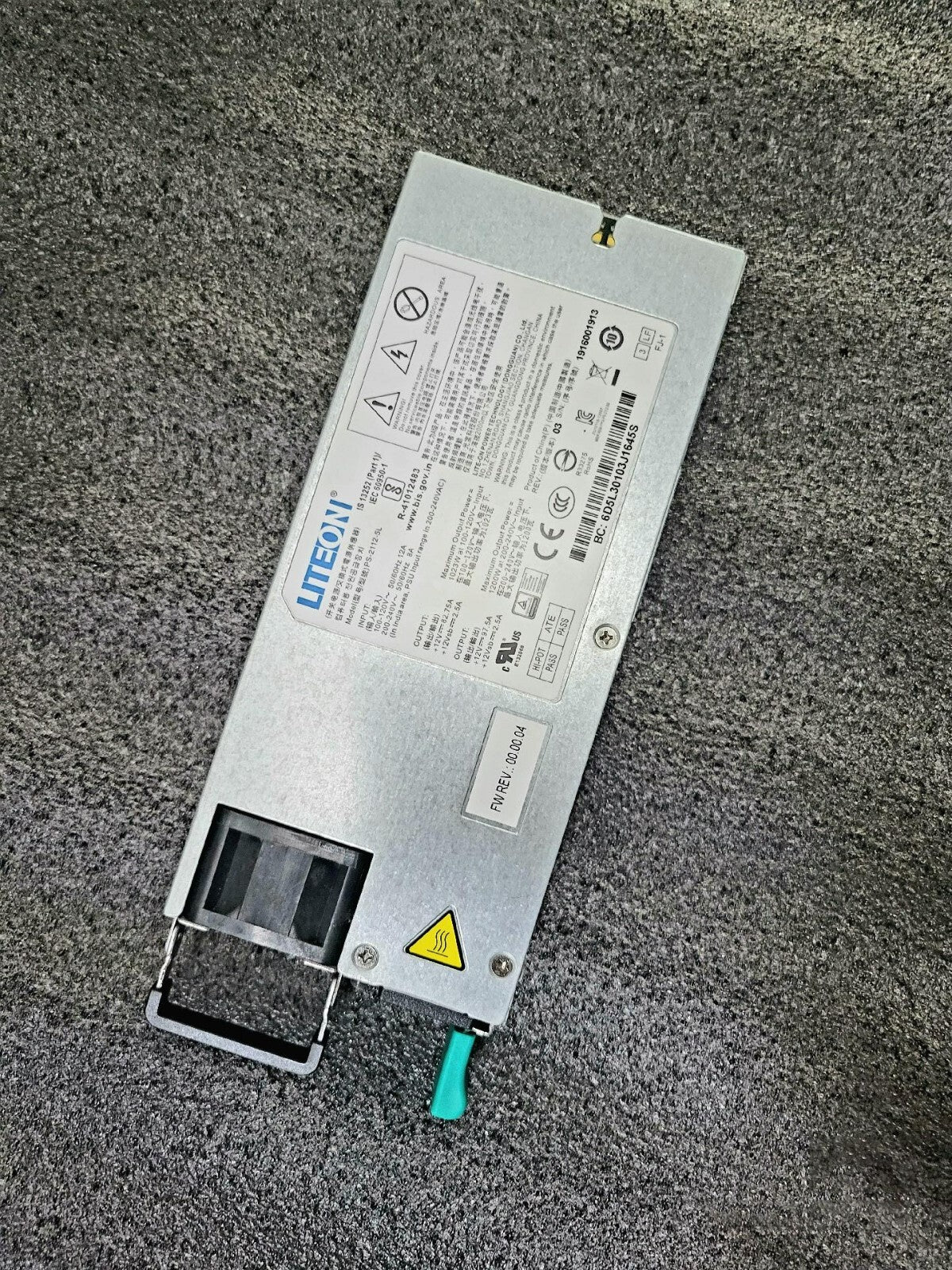 Fuente de alimentación redundante para servidor Liteon PS-2112-5L 1200W 12V 100A Probada y en buen estado