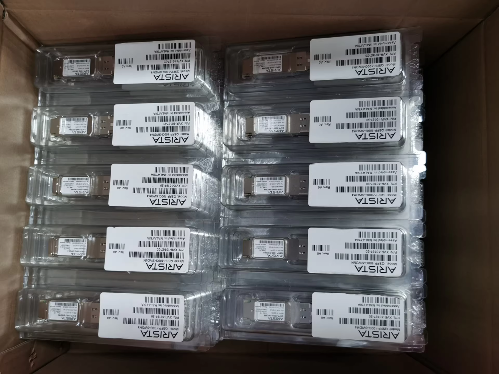 Arista QSFP-100G-SWDM4 XVR-10167-20 QSFP28 SWDM4 100m LC MMF Transceiver 1PCS