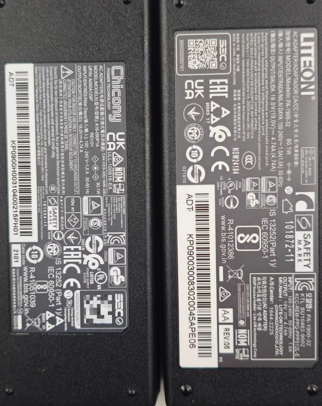 1pc 19V 4.74A Chicony A16-090P1A para Acer TravelMate P653 NS2352 Adaptador de CA de 90w