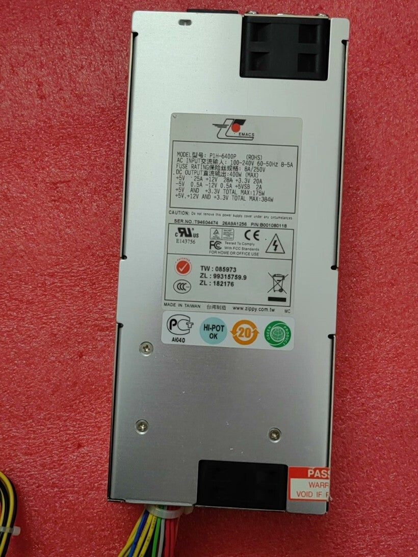 1x Original EMACS P1H-6400P (ROHS) 400W Server 1U Netzteil getestet