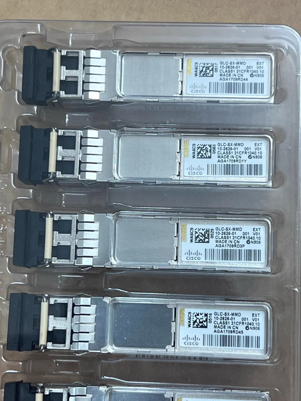 Lot of 5 Genuine CISCO GLC-SX-MMD 10-2626-01 SX MMD SFP MMF 850nm Transceiver