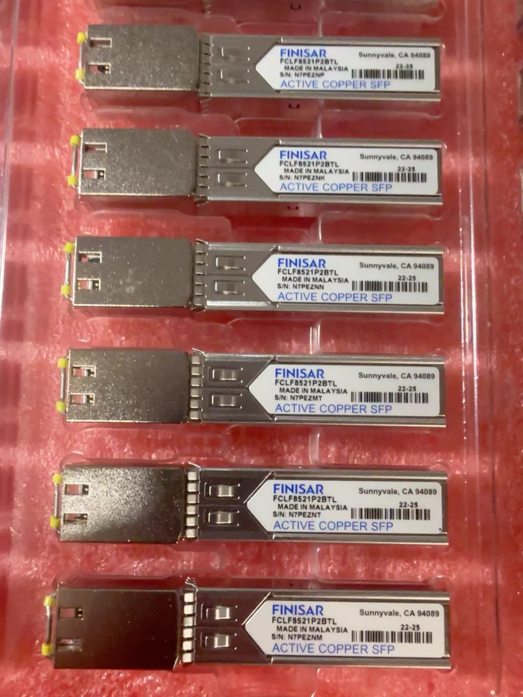 4PCS Finisar FCLF8521P2BTL SFP-1G-T 1000BASE-T SFP Copper RJ-45 Transceiver