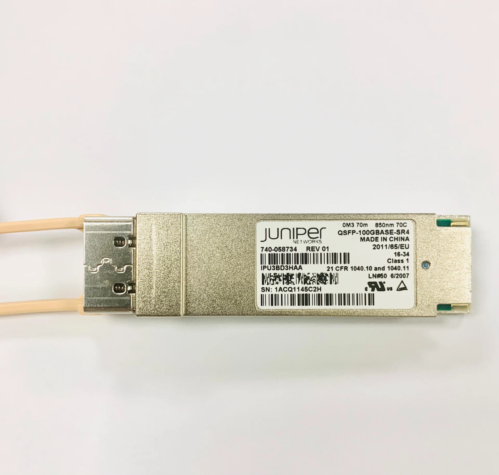 2pcs Juniper QSFP-100GBASE-SR4 QSFP28 850nm 70M OM3 MMF JNP-QSFP-100G-SR4 Module