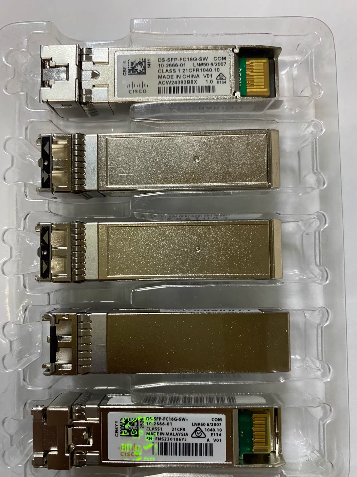 5PCS GENUINE Cisco 10-2666-01 DS-SFP-FC16G-SW= 16GB SFP+ SW 850nm MMF LC Module