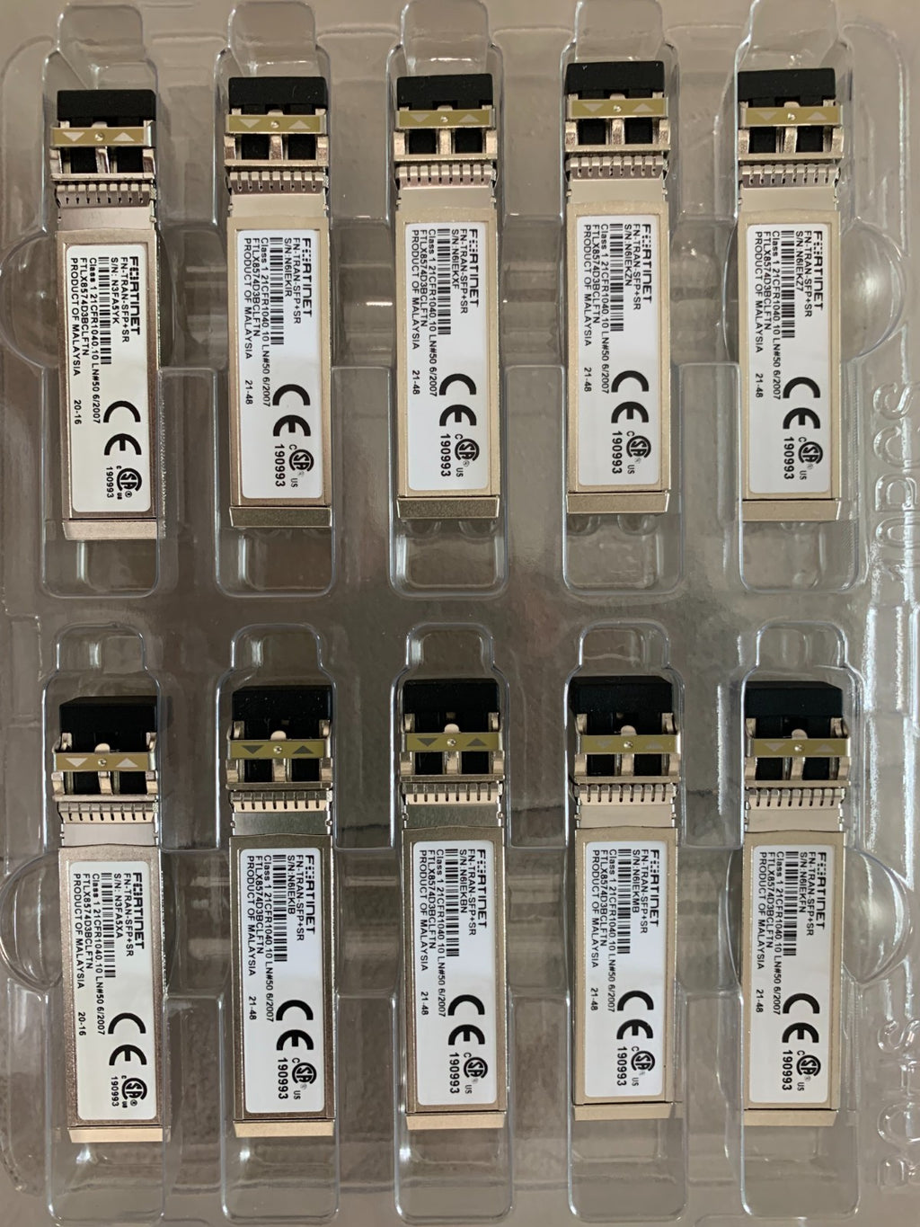 1pcs Fortinet FN-TRAN-SFP+SR 10GE SFP-10G-SR short range 850nm 300m/400m Module