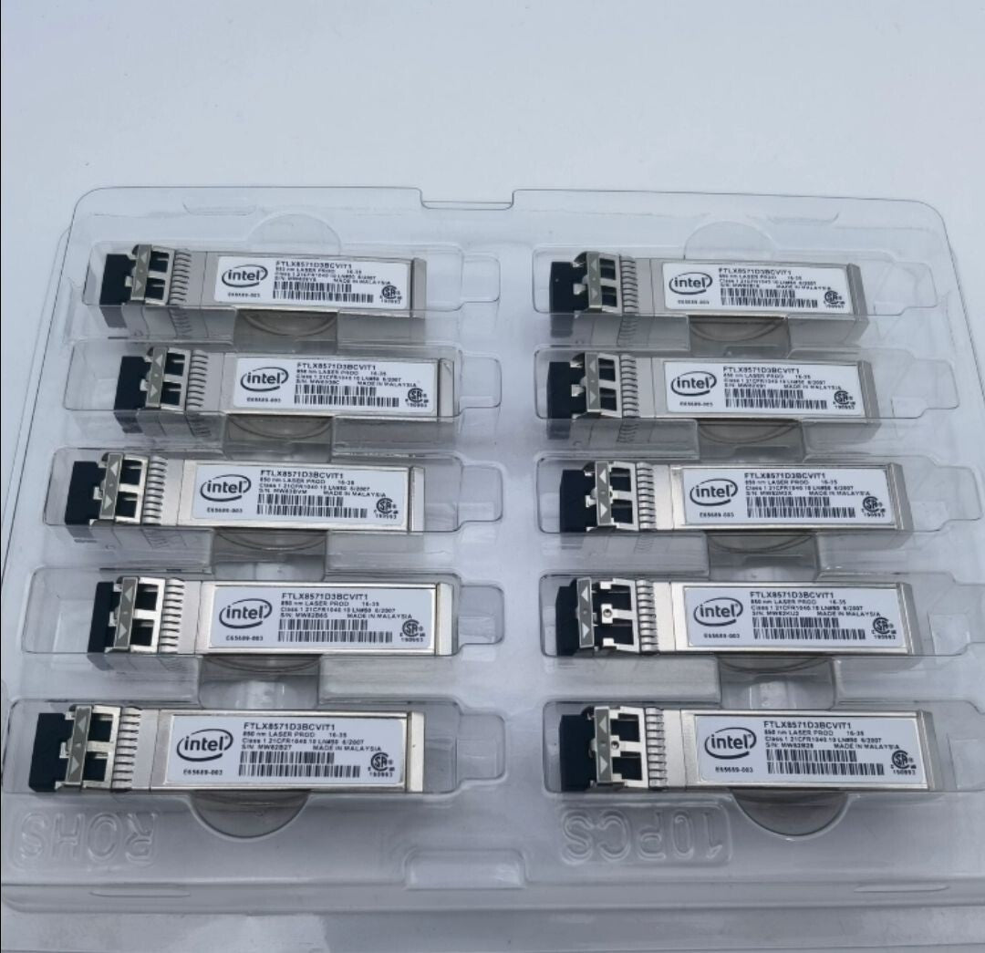 10 unidades Intel FTLX8571D3BCVIT1 E65689-003 Transceptor SR 10Gb 850NM para Dell X520
