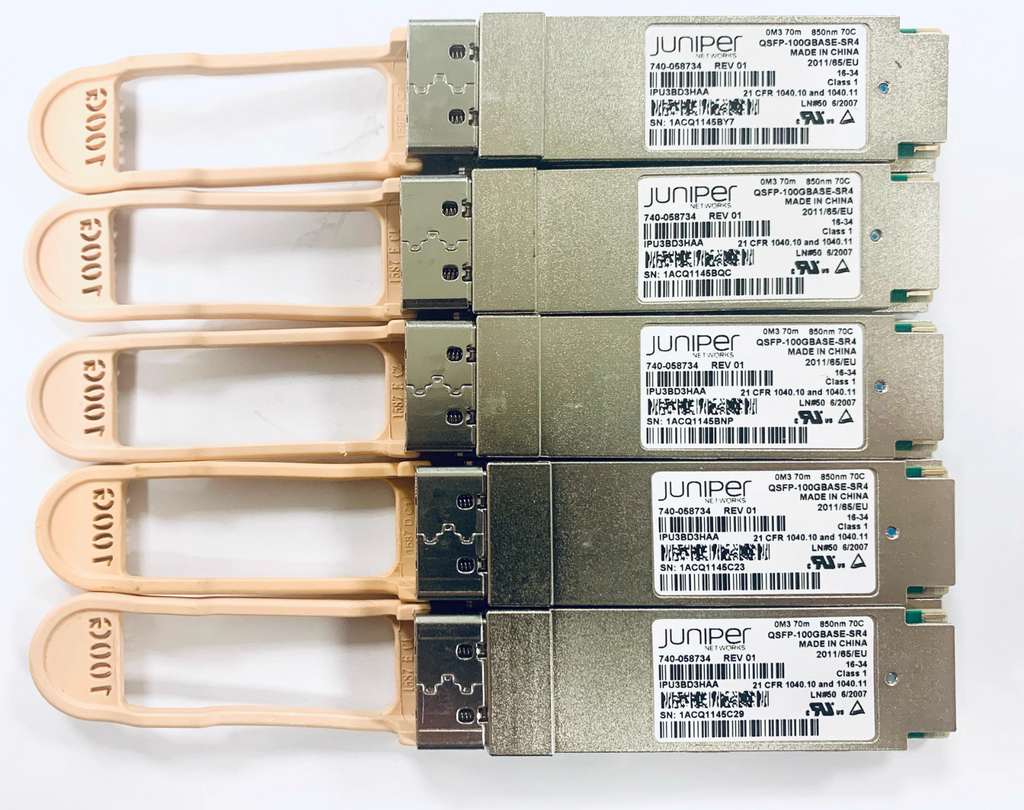 2pcs Juniper QSFP-100GBASE-SR4 QSFP28 850nm 70M OM3 MMF JNP-QSFP-100G-SR4 Module